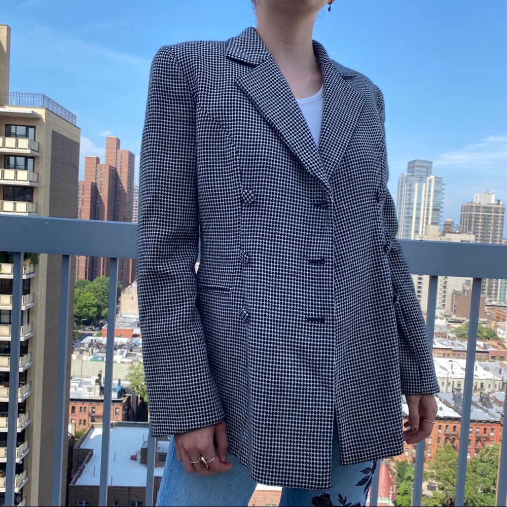 Black and white Giorgio Armani blazer suit jacket